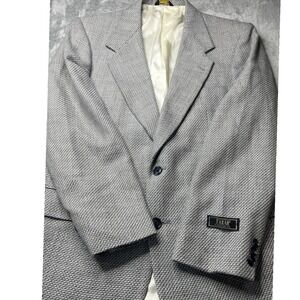Farah Clothing Co Mens Blazer 40R Houndstooth Pattern Wool Blend Jacket‎
